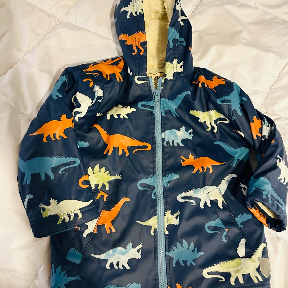 Hatley Cream and Blue Sherpa Line Rain Jacket